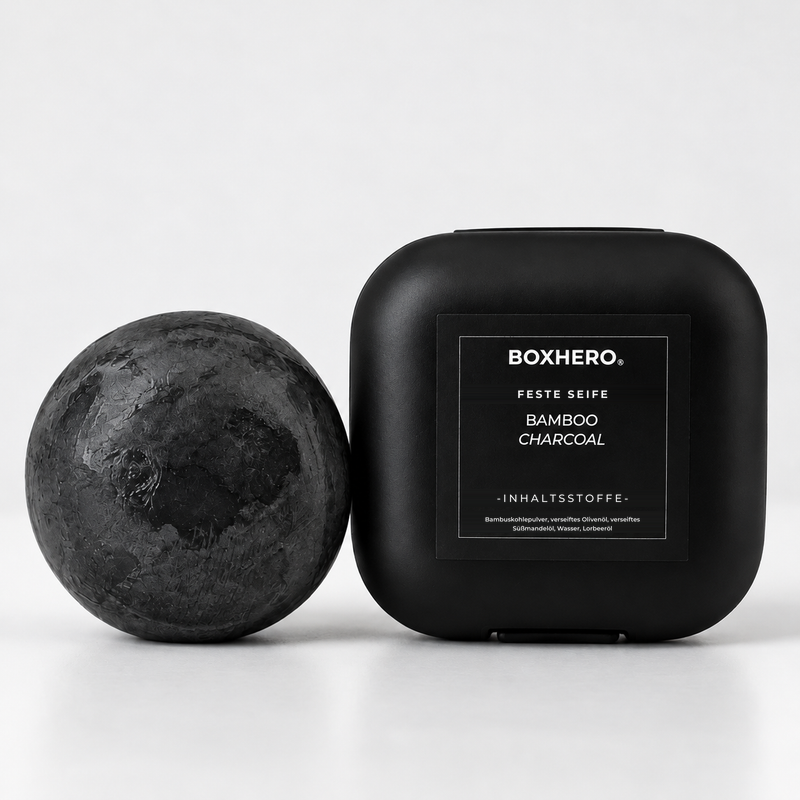 BOXHERO NATÜRLICHE FESTE SEIFE – MIT BAMBUSKOHLEPULVER