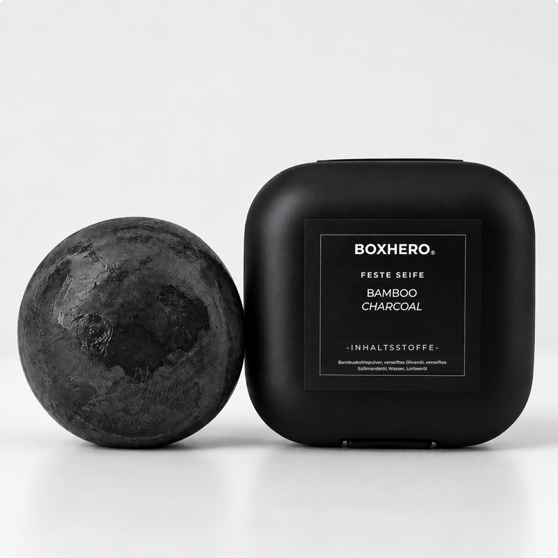 BOXHERO NATÜRLICHE FESTE SEIFE – MIT BAMBUSKOHLEPULVER